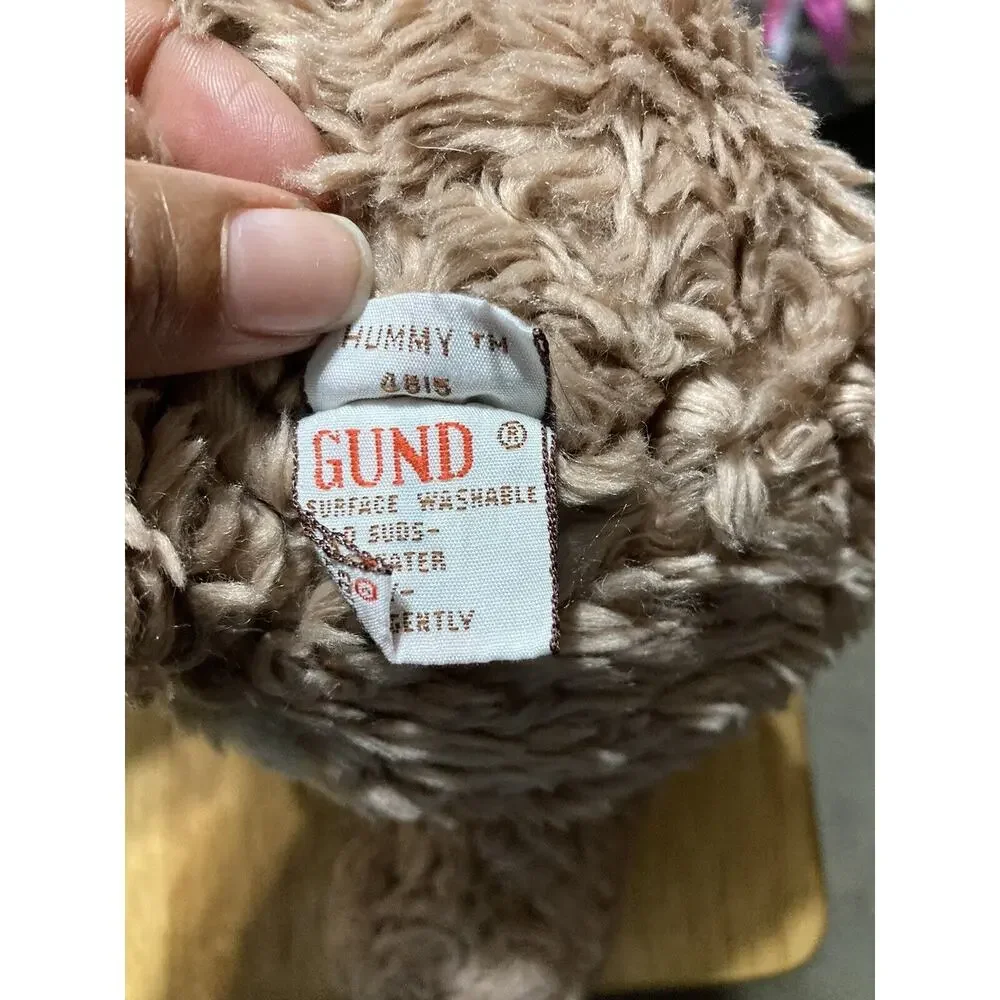 Vtg Gund HUMMY Teddy Bear Tan Brown Plush Stuffed Animal‎ Vintage Big Nose